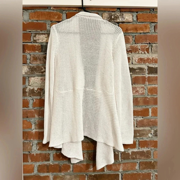 Eileen Fisher 100% Linen White Open-Front Sweater Size S/P - Picture 7 of 8